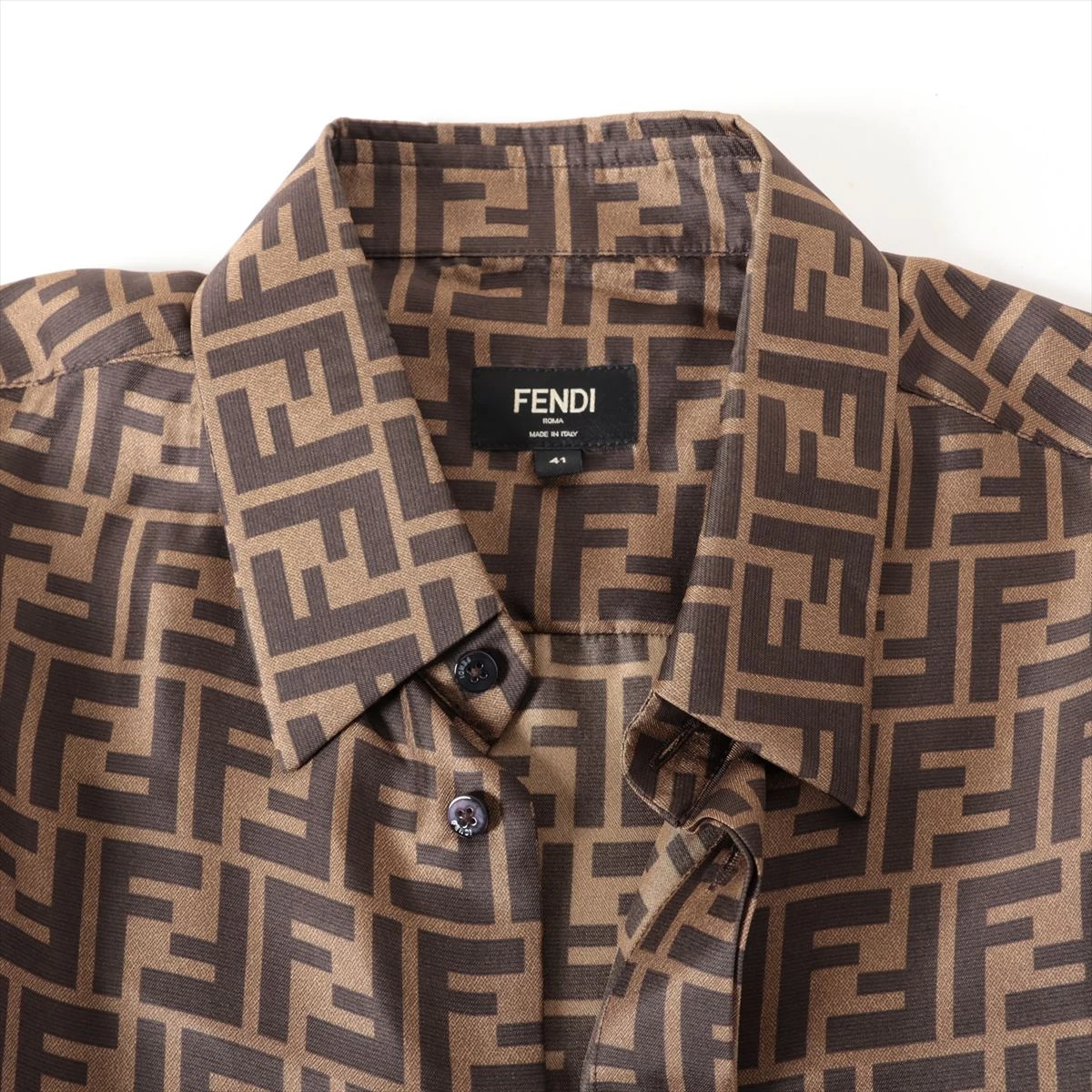 FENDI　フェンディ　シルクシャツ　41 メンズ シャツ シルク ブラック | Fendi
