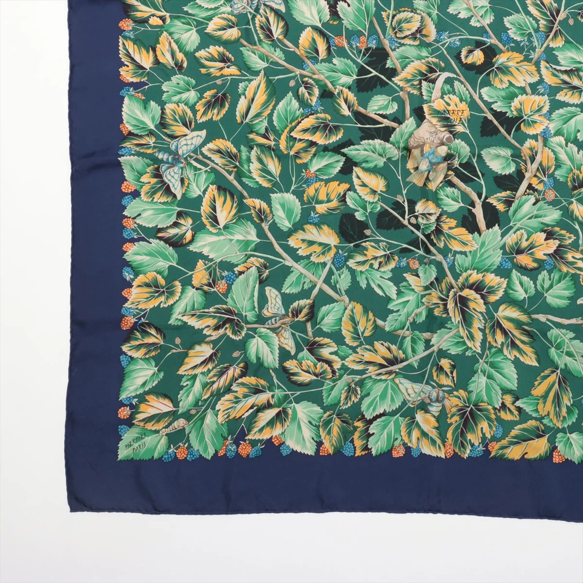 エルメス カレ90 l'ARBRE de SOiE 絹の木 桑の木と蚕 スカーフ