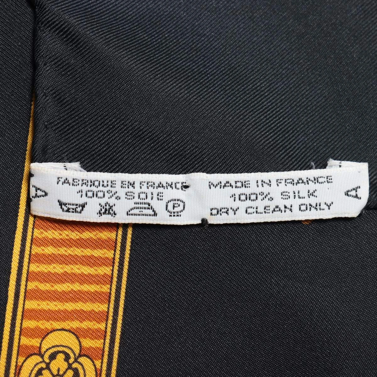 エルメス カレ90 BONSAI 盆栽美しき時 スカーフ シルク ブラック