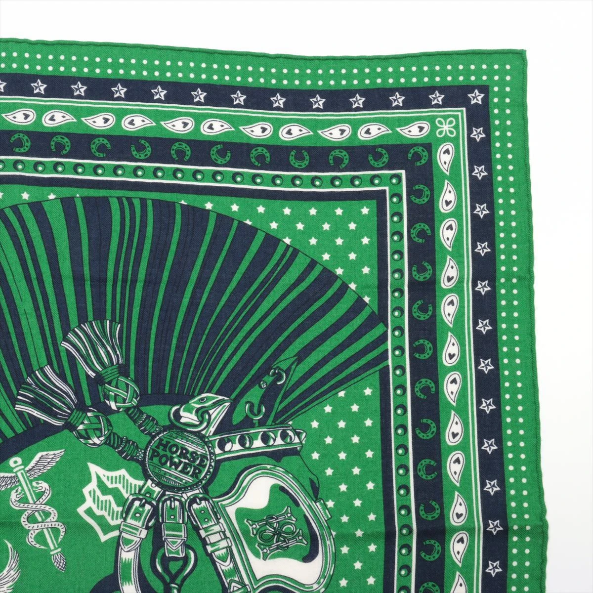新品未使用 エルメス カレH 65 シュヴァル・パンク・バンダナ グレー HERMES - 新品未使用 エルメス カレH 65 《シュヴァル・パンク