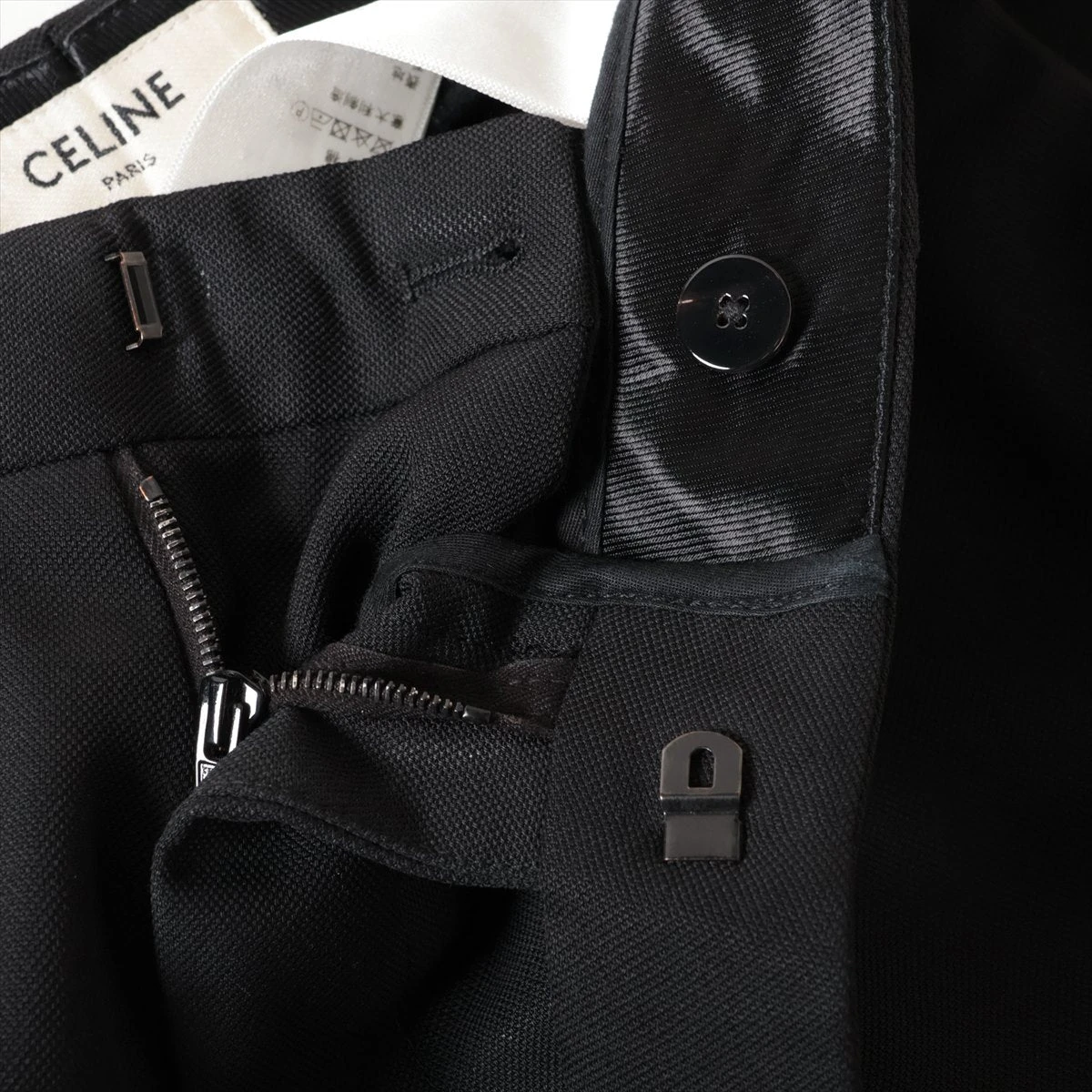 CELINE ウールスラックス 44 CLASSIC PANTS IN WOOL GABARDINE - BLACK | CELINE