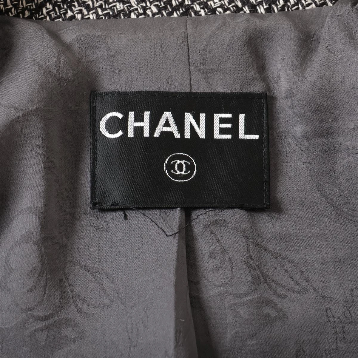 CHANEL シルク 後ろロゴボタン シャネル シルク ジャケット サイズ不明 レディース ブラック