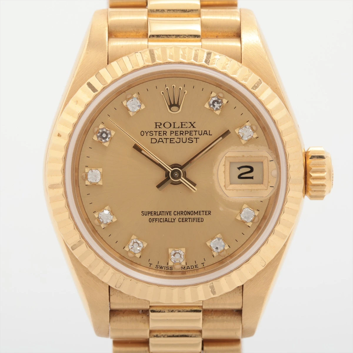 ロレックス デイトジャスト 69178G YG AT シャンパン文字盤 カレンダー