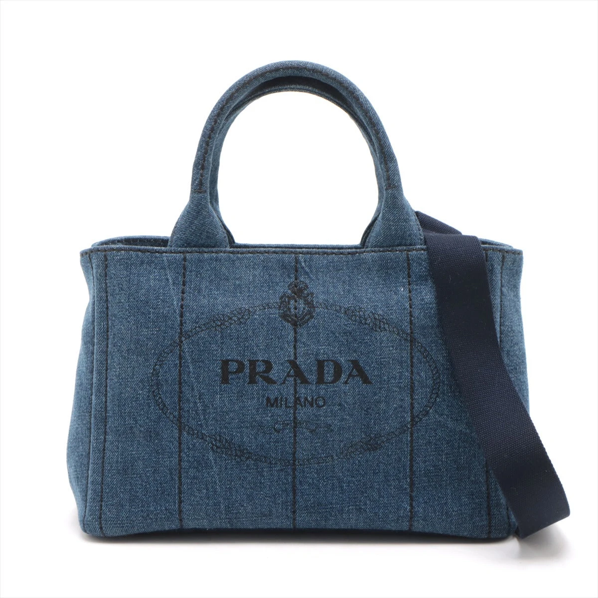 プラダ カナパ デニム 2WAYハンドバッグ ブルー 1BG439 A3242660｜中古  
