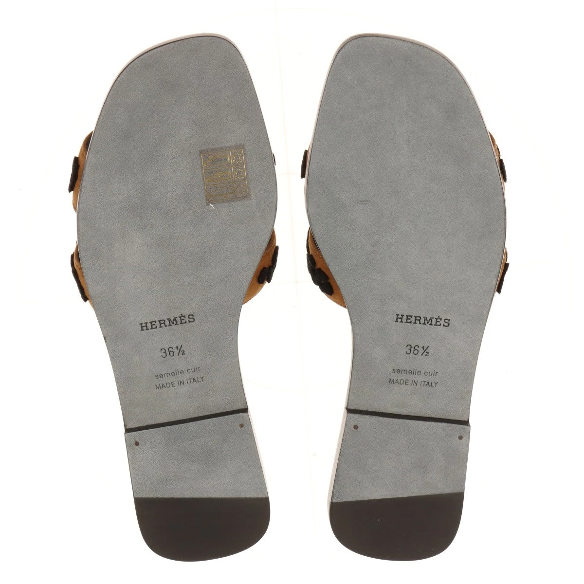 エルメス　オラン　サンダル　ブラウン　ゴールド　36 サンダル オラン ゴールド 茶 36.5[H021056Z] Sandals Oran Gold