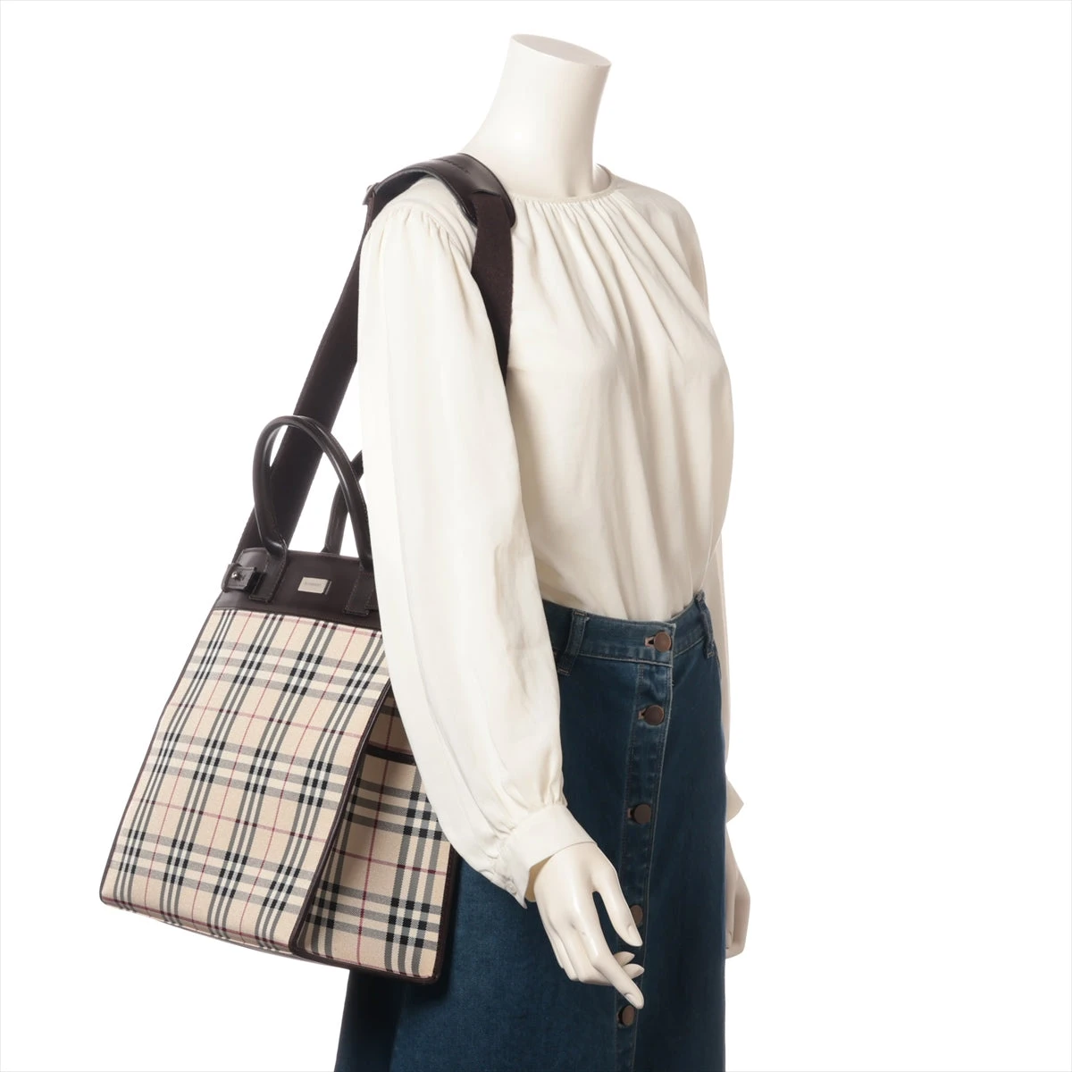 バーバリー ノバチェック ナイロンキャンバス 2wayトートバッグ BURBERRY バーバリー チェック柄 2WAY トートバッグ キャンバス