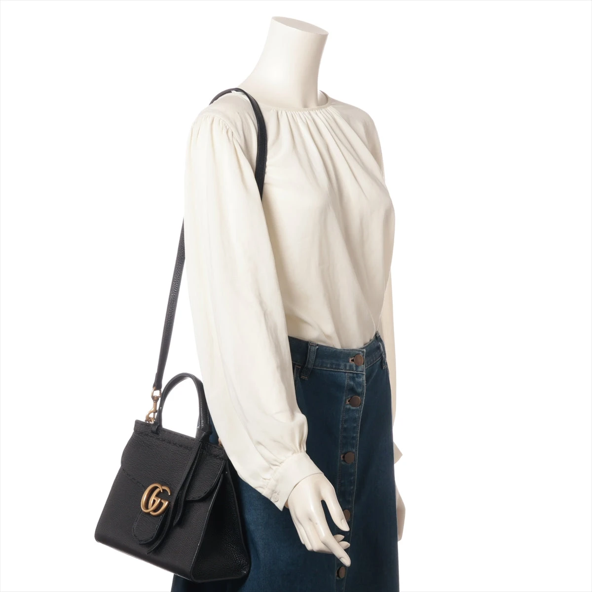 グッチ GGマーモント レザー ハンドバッグ GUCCI グッチ GGマーモント ハンドバッグ ショルダーバッグ2WAY