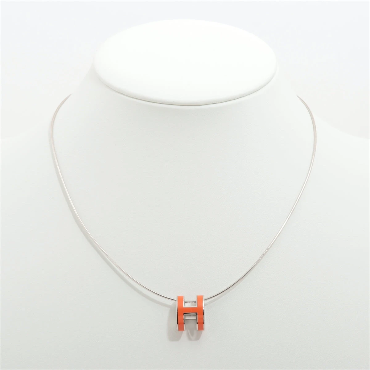 HERMES オレンジ Hロゴ ネックレス エルメス ネックレス/ペンダント アクセサリー レディース