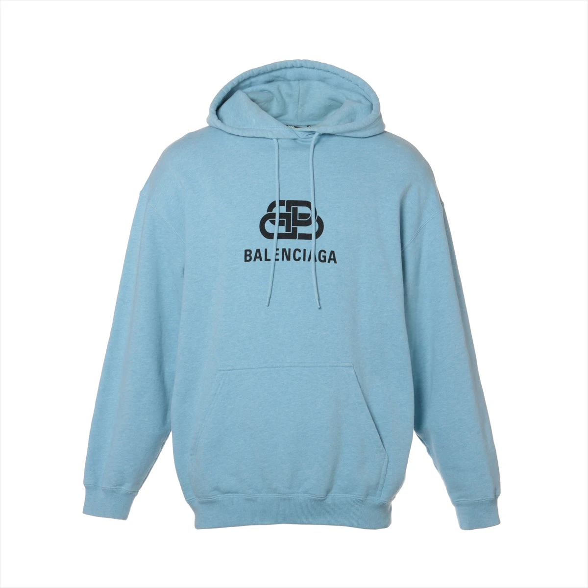 バレンシアガ BB 19年 コットン パーカー XS メンズ ライトブルー  
