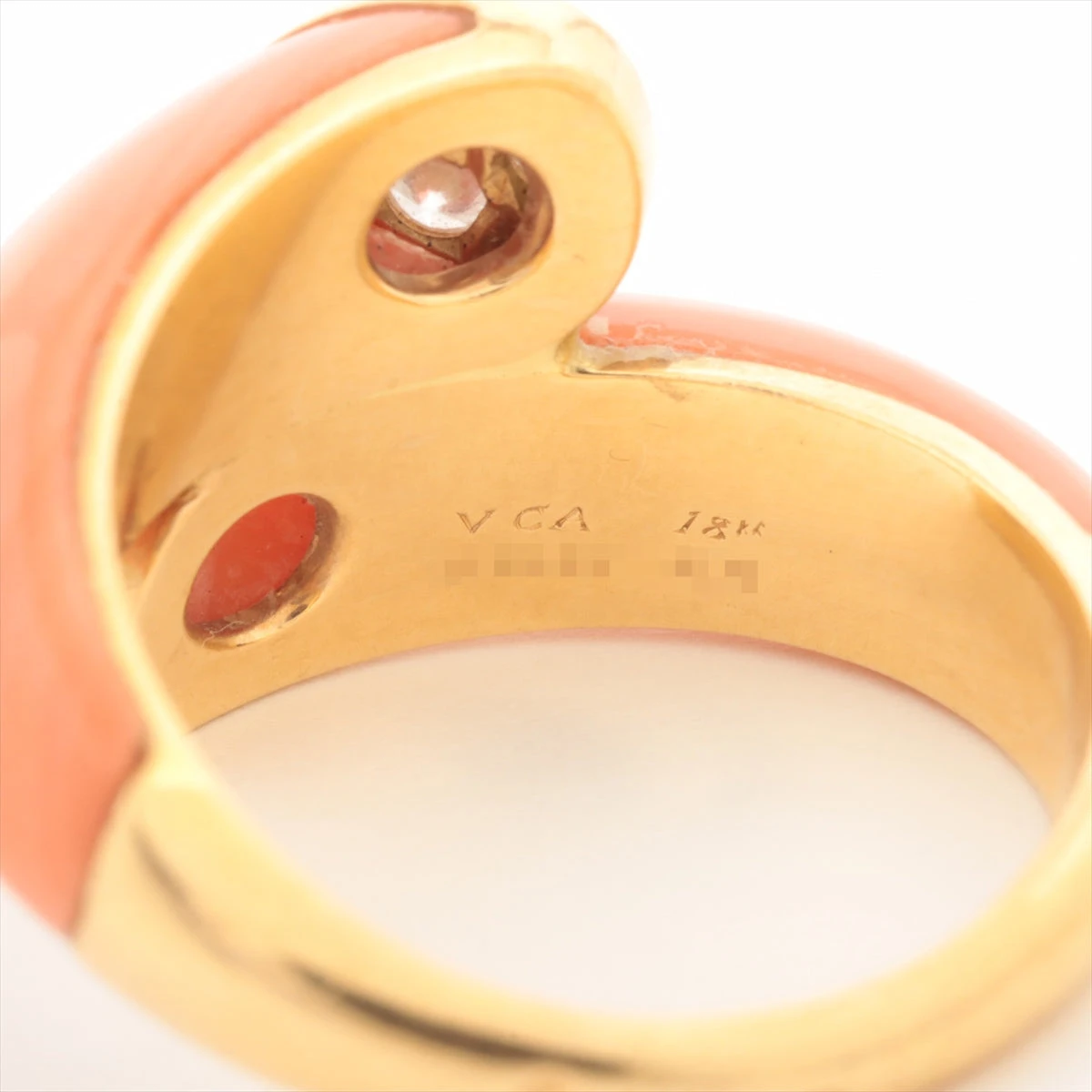 ヴァンクリーフ&アーペル 珊瑚 ダイヤ リング 18Kt(YG) 7.5g A3235072 