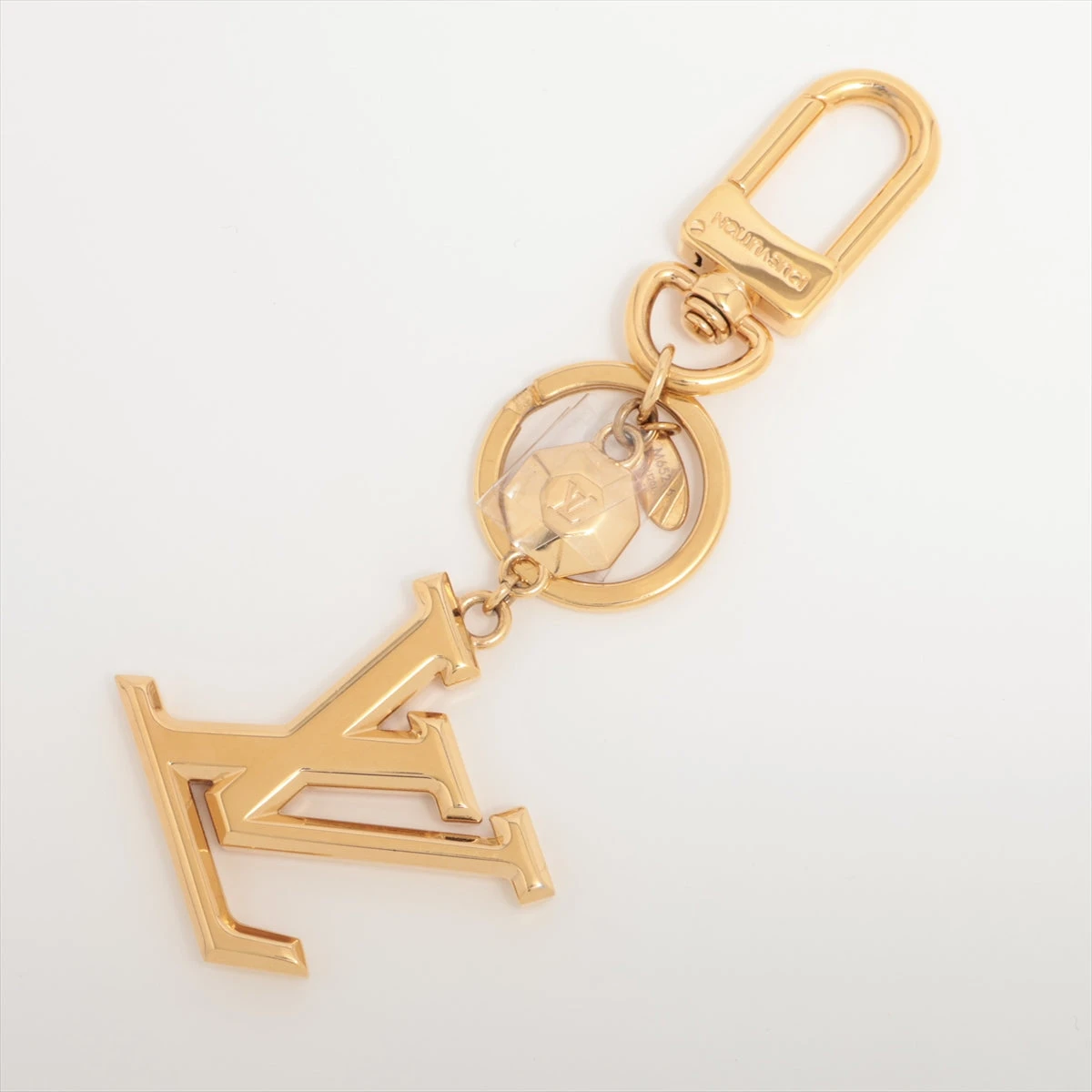 【美品】正規店購入品　ルイヴィトン　「キーホルダー・LV ファセット」 ルイヴィトン キーホルダー/LV ファセット/M65216/ゴールド