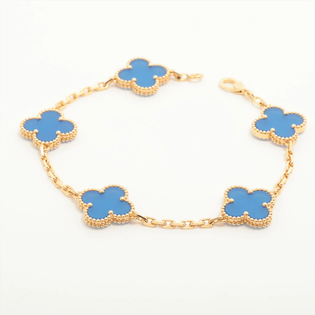 最終価格 保証書付 ヴァンクリーフ&アーペル ヴァンクリ ブレスレット ケース付 ヴァンクリーフ&アーペル ヴィンテージアルハンブラ 5P ブルーアゲート