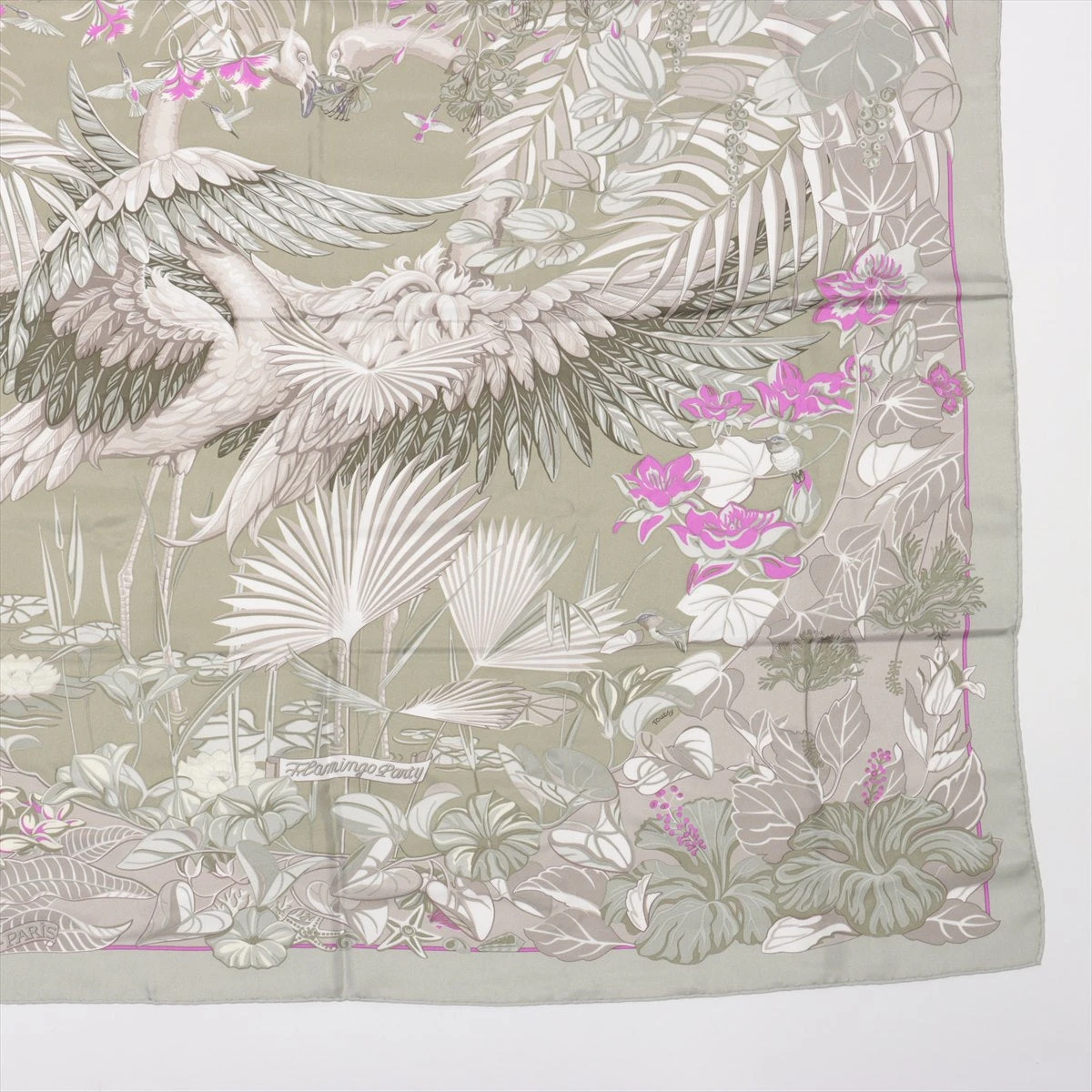 エルメス カレ90 FLAMINGO PARTY フラミンゴパーティ スカーフ シルク