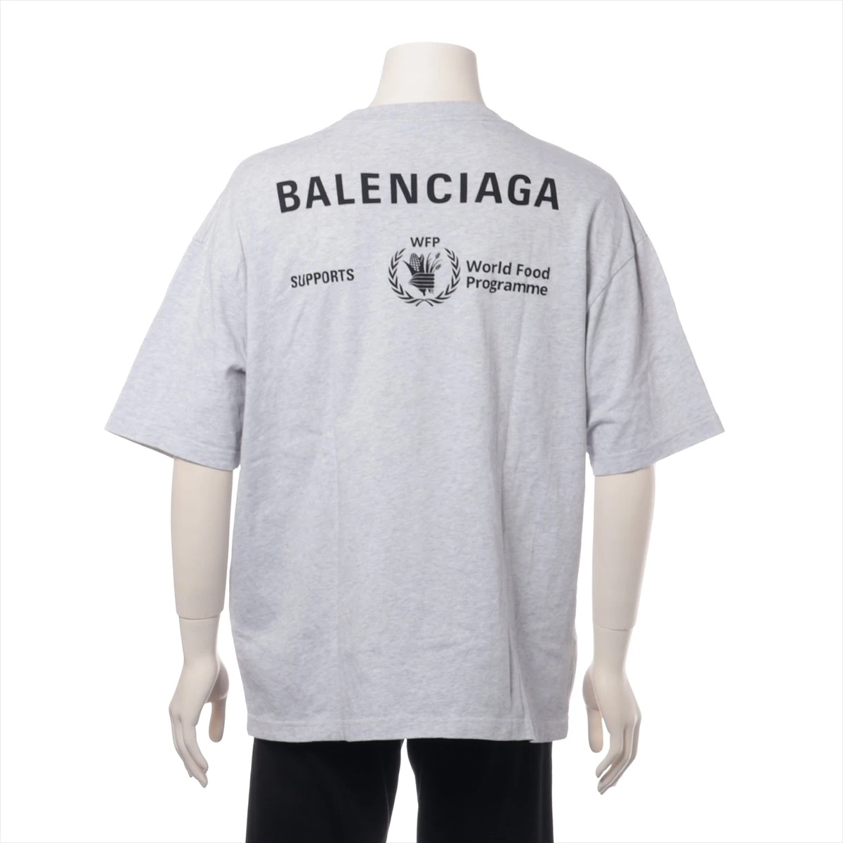 バレンシアガ×WFP 20年 コットン Tシャツ L メンズ グレー 612966 