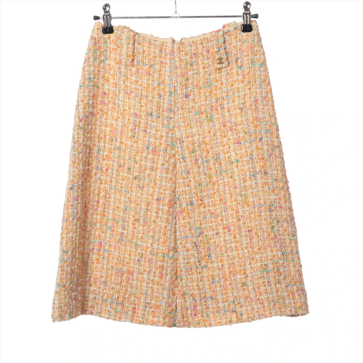 シャネル ココボタン 02P コットン×レーヨン スカート 34 レディース  