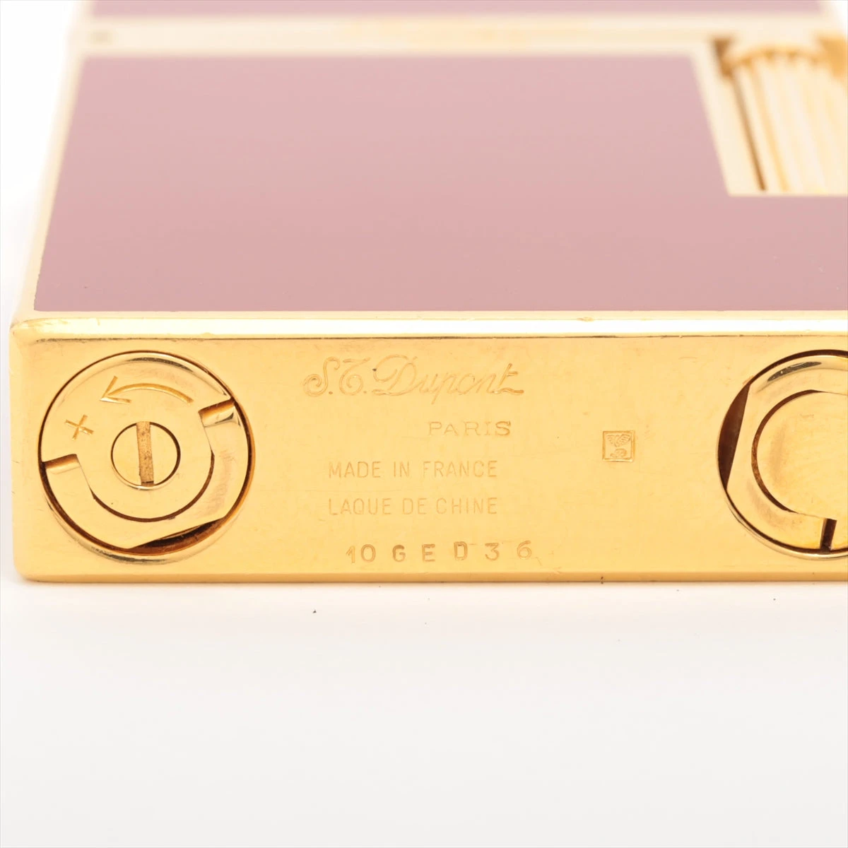 デュポン ライン2 ライター GP ボルドー×ゴールド A3249908｜中古 