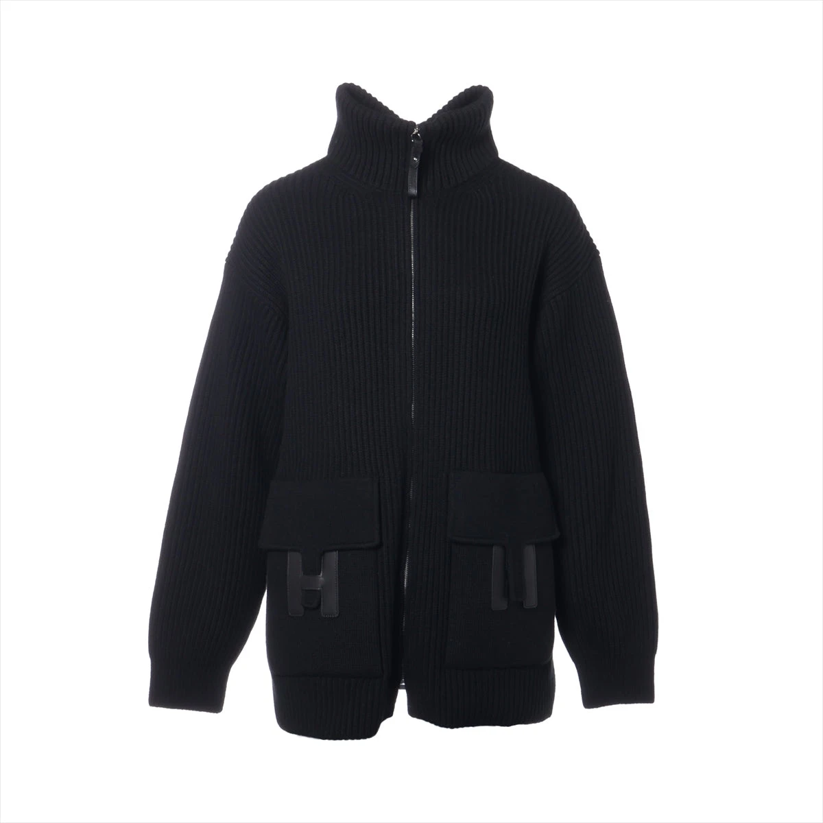 エルメス 22AW ウール ブルゾン 38 レディース ブラック H