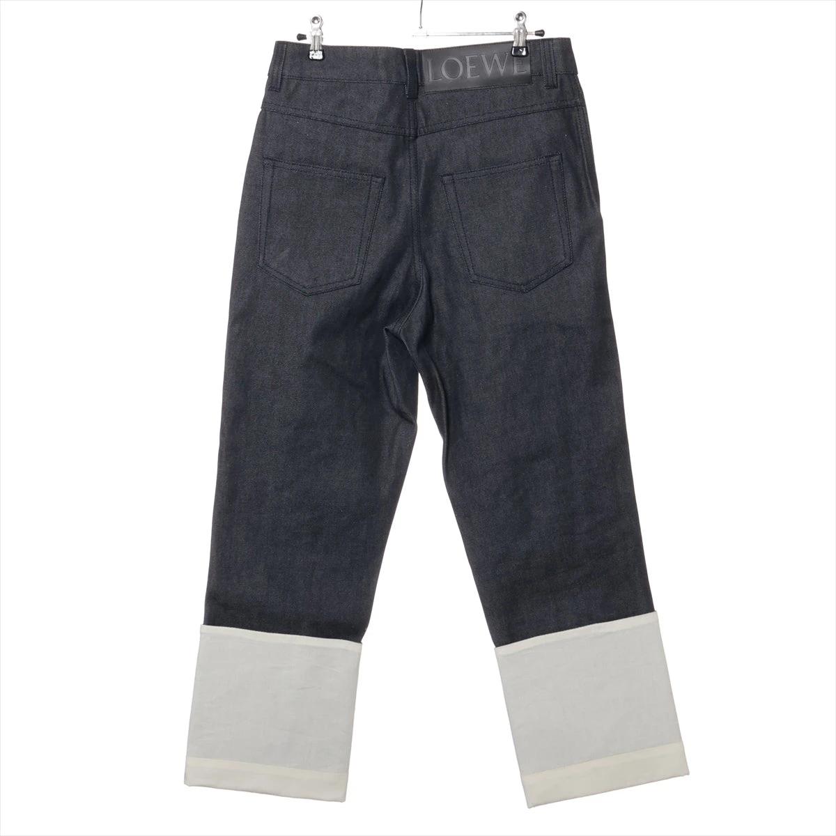 ロエベ コットン パンツ 34 メンズ ブラック アナグラム ボタン