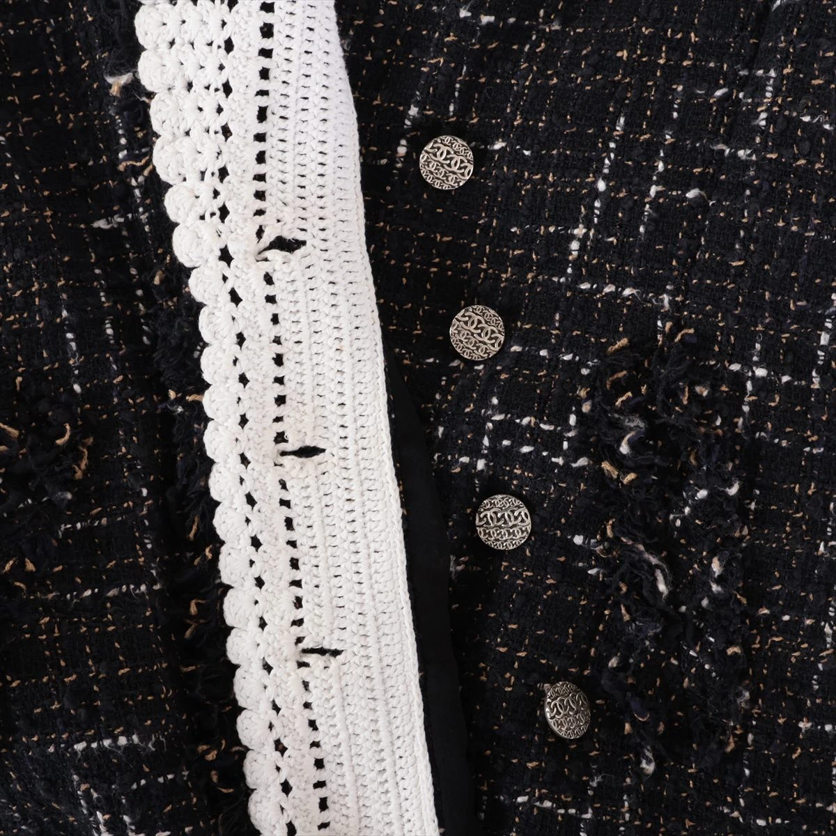 CHANEL コットン シルク ジャケット シャネル ココボタン 04S レーヨン×コットン×シルク ジャケット