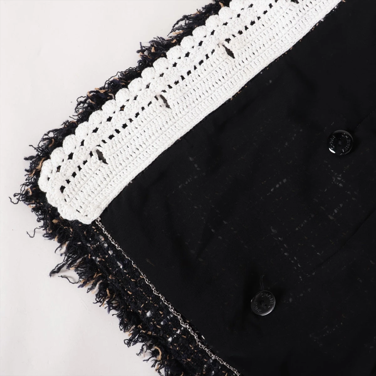 CHANEL★シャネル★グログランリボンデザインベルト2way★レア シャネル ココボタン 04S レーヨン×コットン×シルク ジャケット