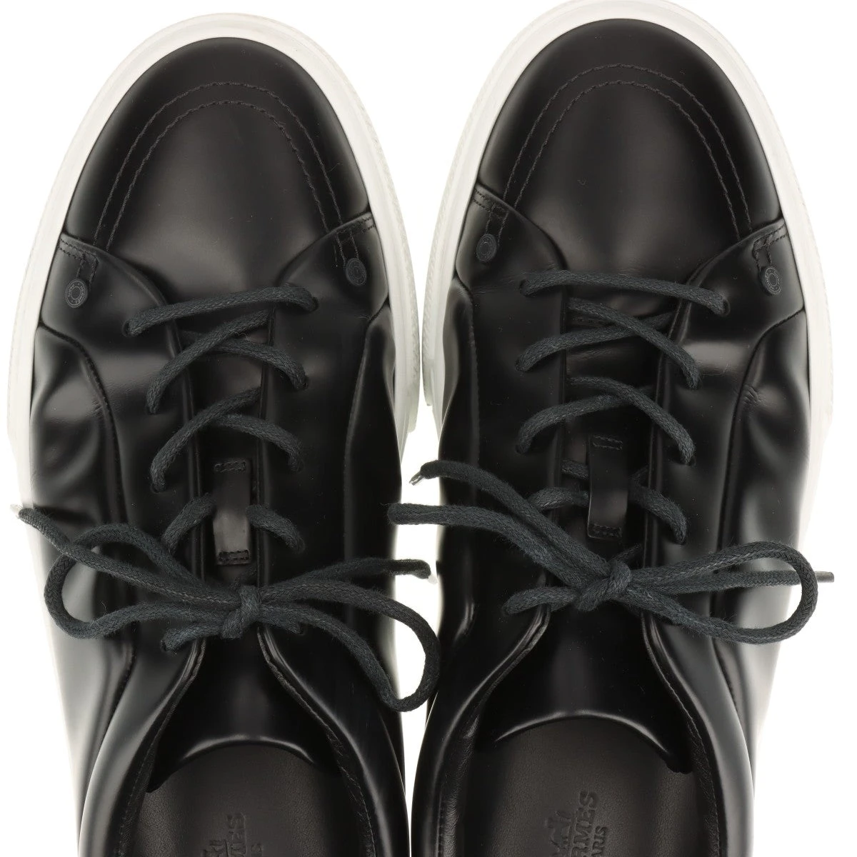 エルメス アーウィン レザー スニーカー 42 1/2 メンズ ブラック