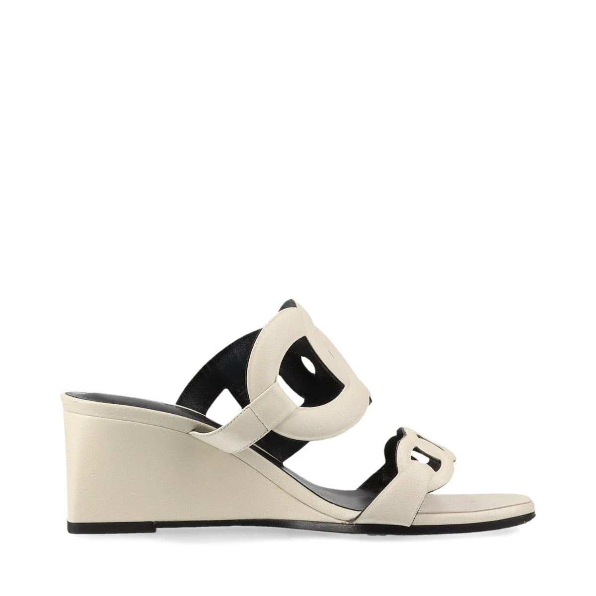 エルメス フィガリ レザー サンダル 35 レディース ホワイト