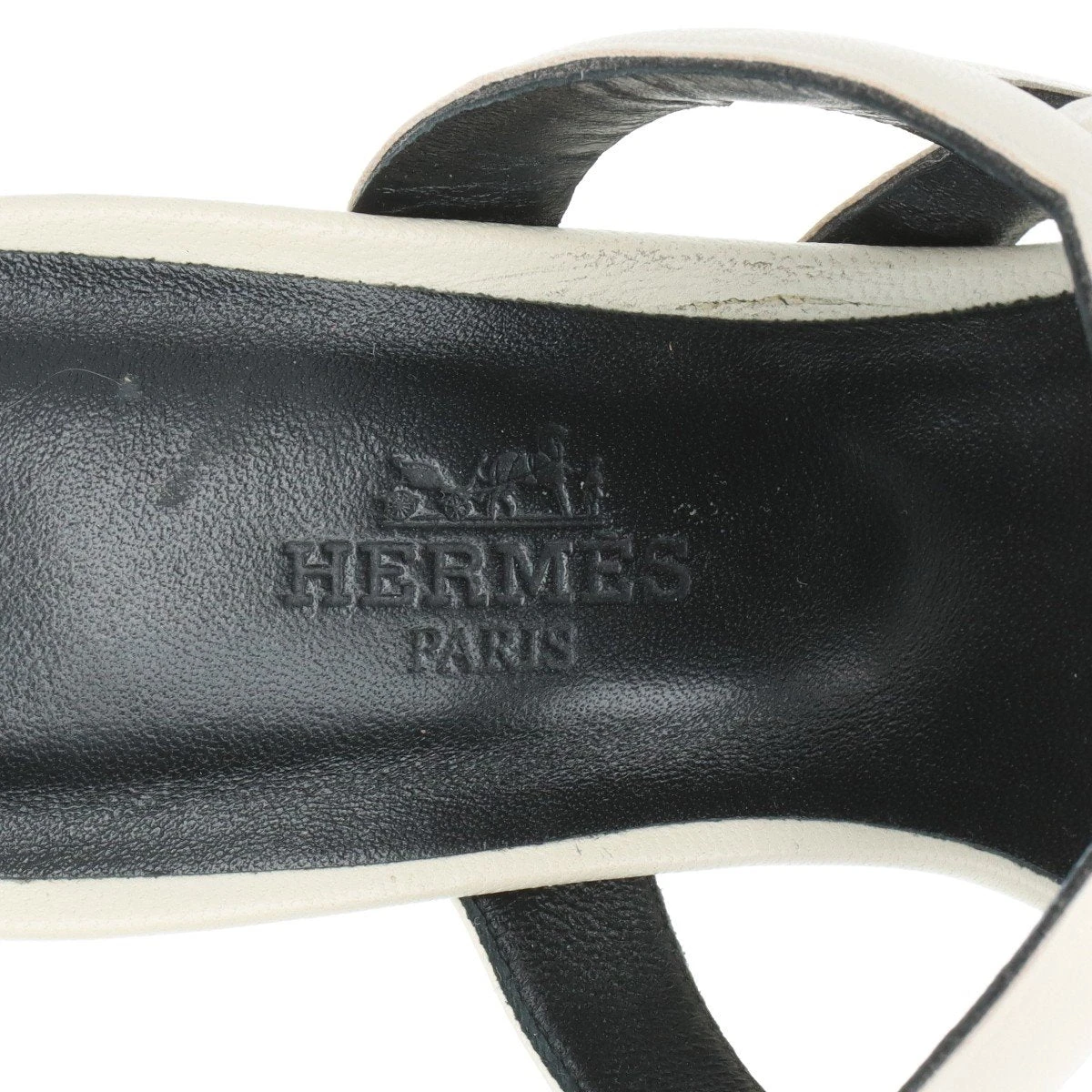 エルメス フィガリ レザー サンダル 35 レディース ホワイト