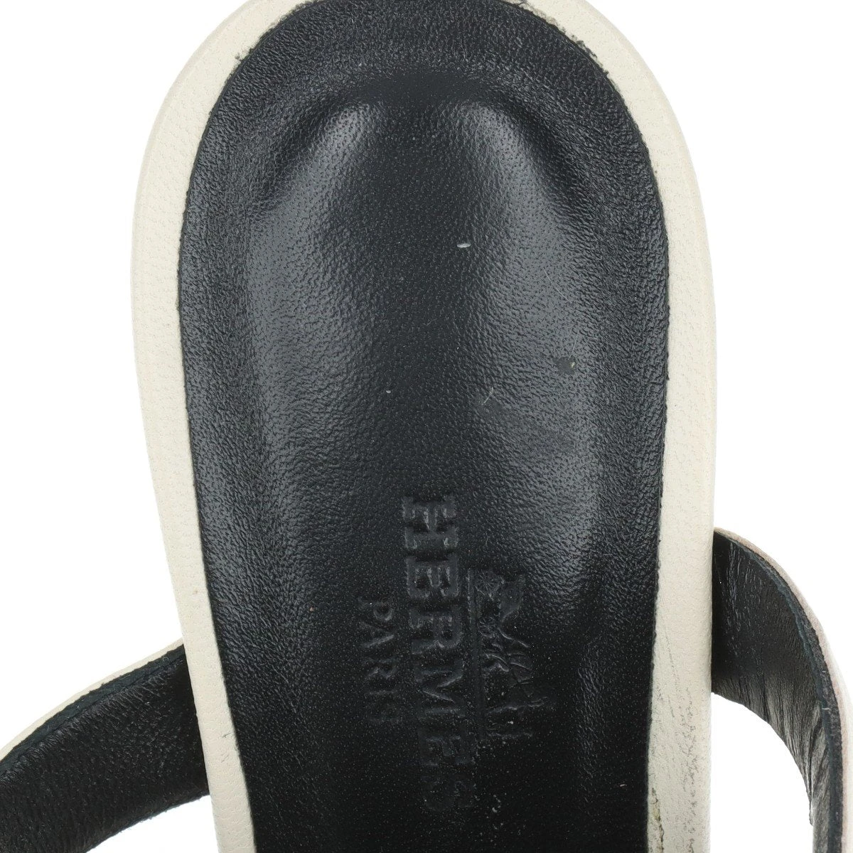 エルメス フィガリ レザー サンダル 35 レディース ホワイト