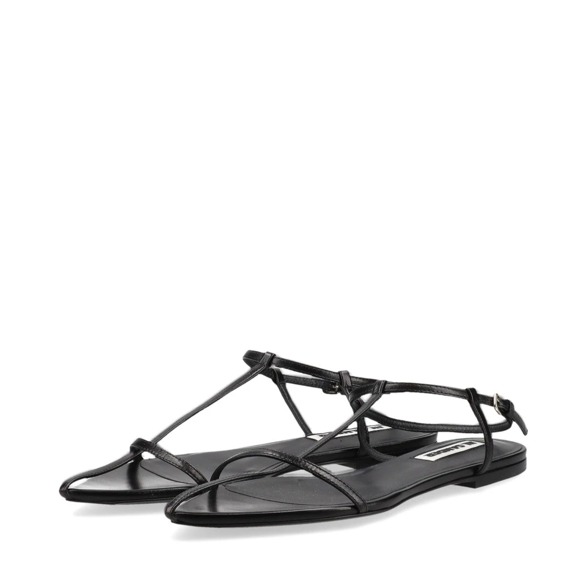 ジルサンダー レザー サンダル 38 レディース ブラック A3246379｜中古  