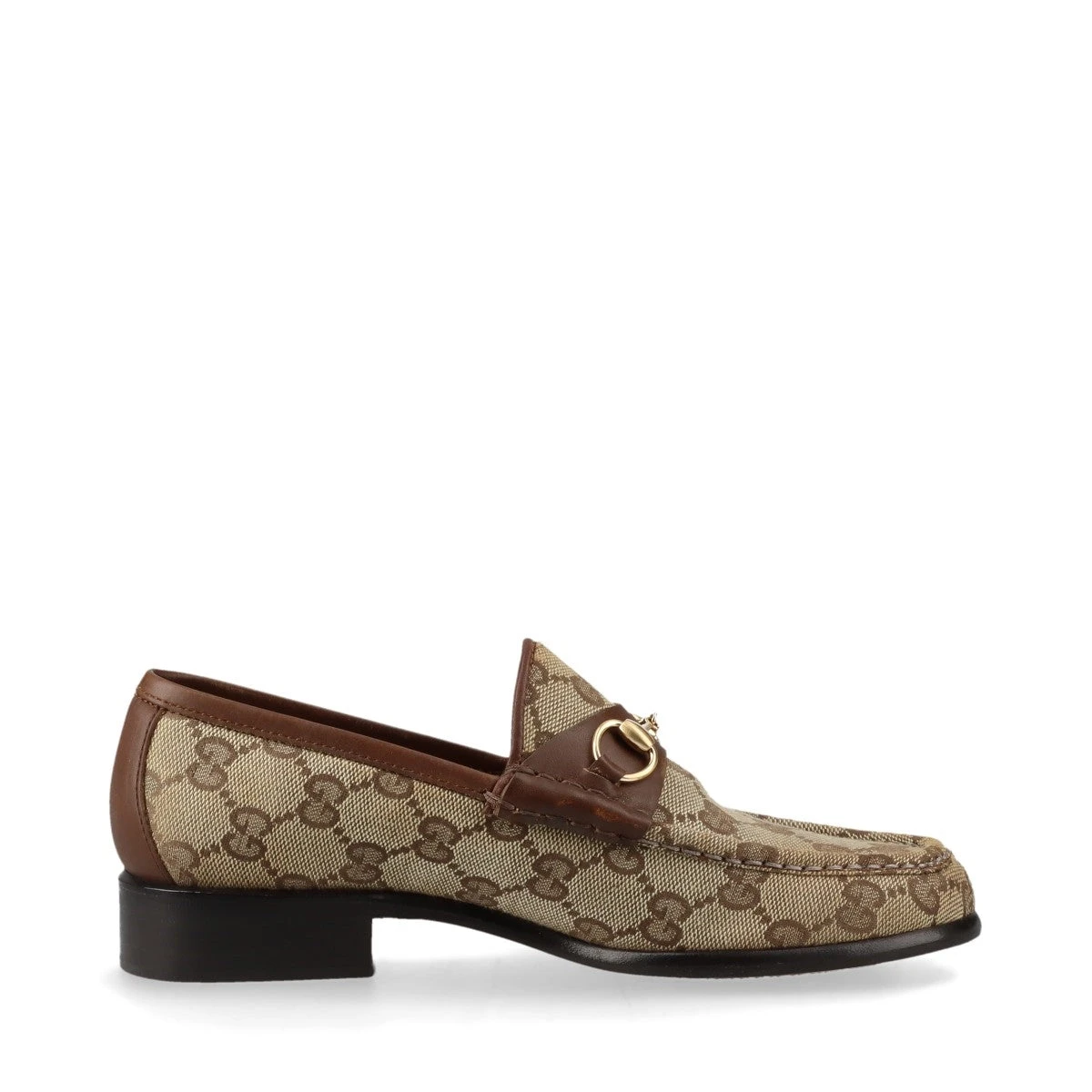 GUCCI GGキャンバス ローファー 37 1/2 GUCCI グッチ GGキャンバス ホースビット ローファー 良好 37