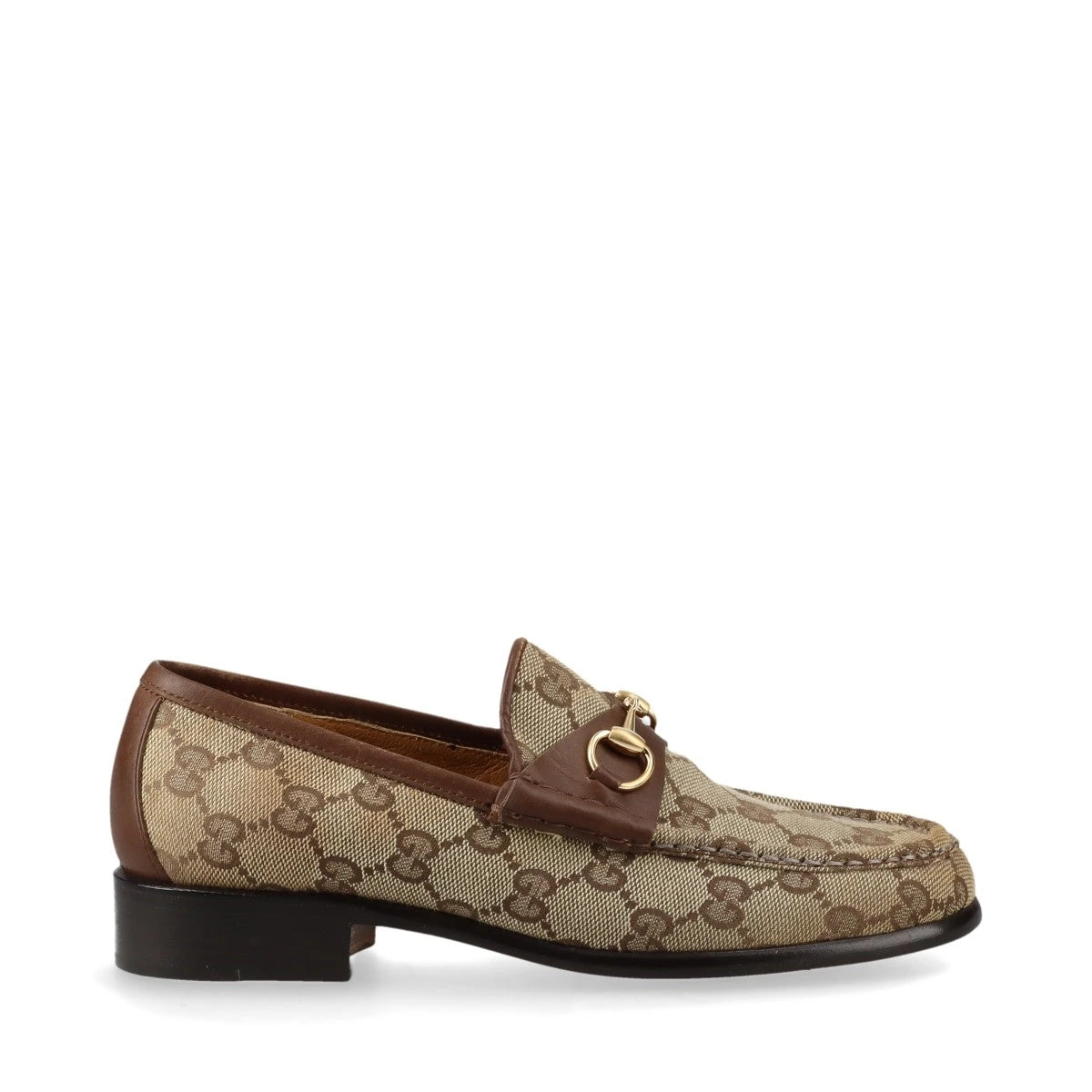 未使用級✨️ GUCCI ベージュキャンバス メタリックロゴ ローファー GGロゴ 未使用級✨️ GUCCI ベージュキャンバス メタリックロゴ