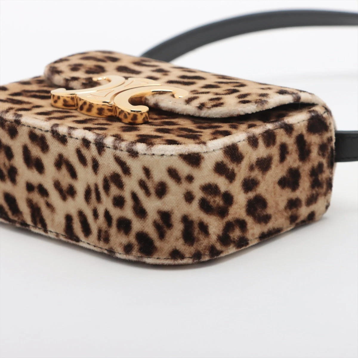 CELINE セリーヌ　ハラコ　レオパード柄バッグ　がま口 CELINE セリーヌハラコレオパード柄バッグがま口