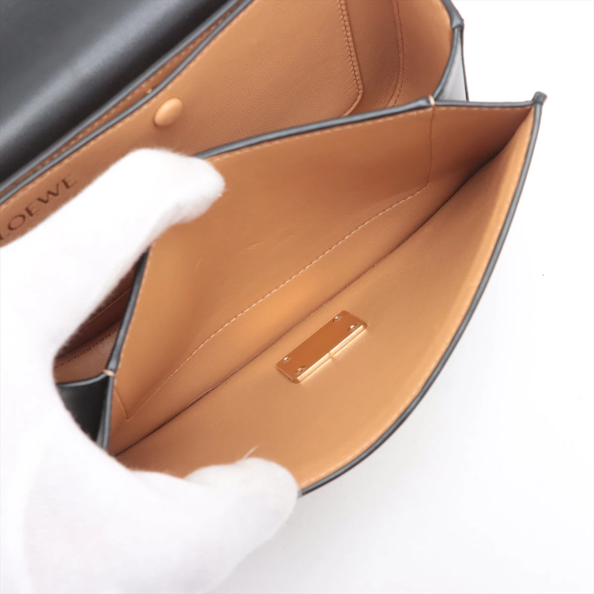 ロエベ ゴヤバッグ スモール レザー ショルダーバッグ ブラック