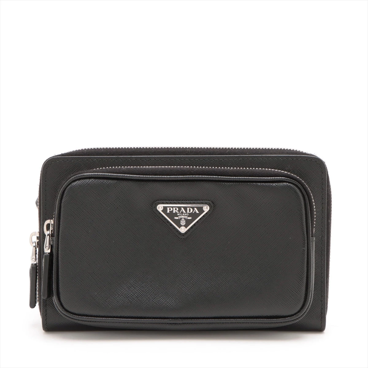PRADA ボディバッグ ブラック サフィアーノレザープラダ 2VH156 プラダ サフィアーノトラベル レザー ボディバッグ ブラック