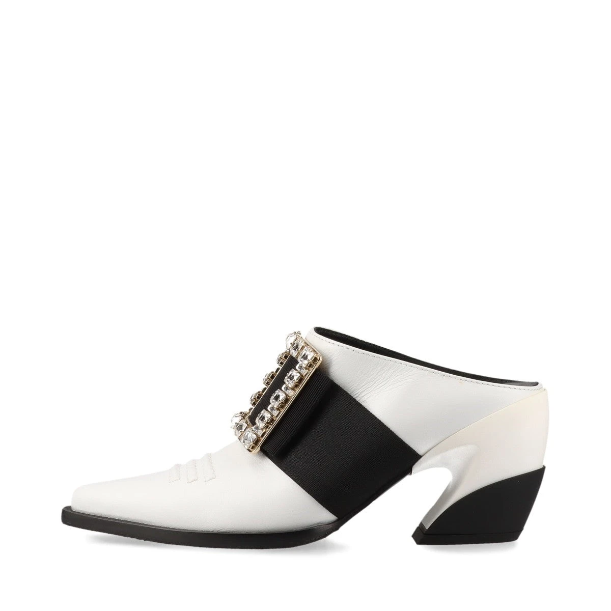 値下げ　美品　ロジェヴィヴィエroger vivier ヴィヴレザーミュール36 ロジェ ヴィヴィエ レザー ミュール 36 レディース ブラック