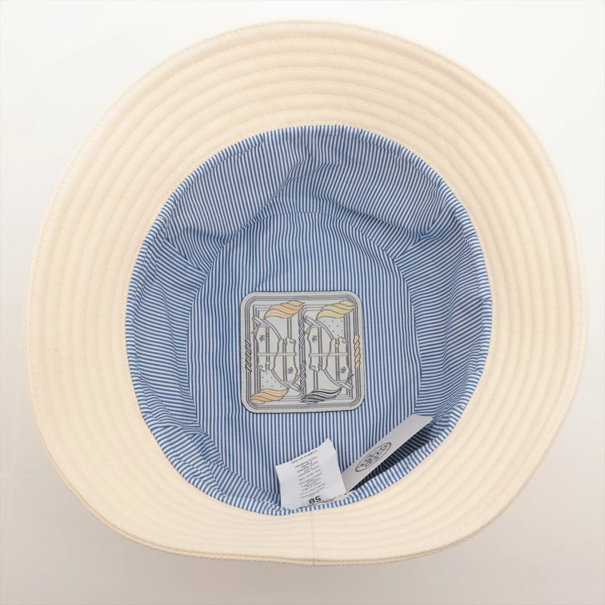 HERMES エルメス　エレナ　ハット　58cm エルメス バケットハット 58 コットン アイボリー エレナ