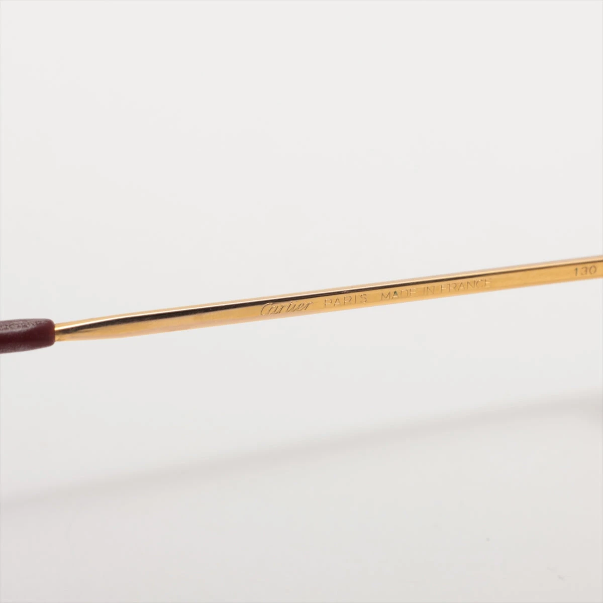カルティエ メガネ 53□20 130 GP ゴールド×ボルドー A3255660｜中古 