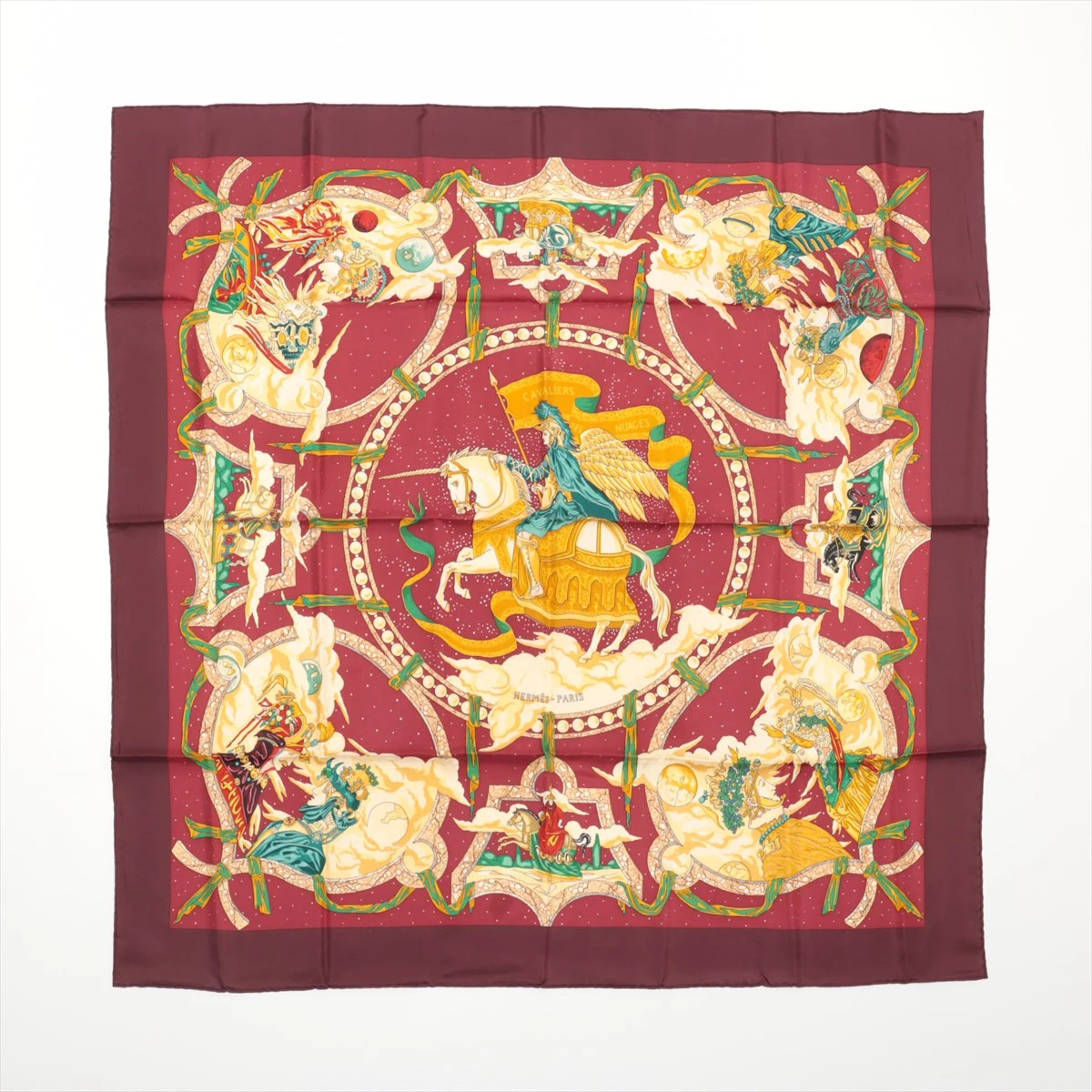 エルメス シルク スカーフ カレ90 CAVALIERS PEULS プール族の騎手