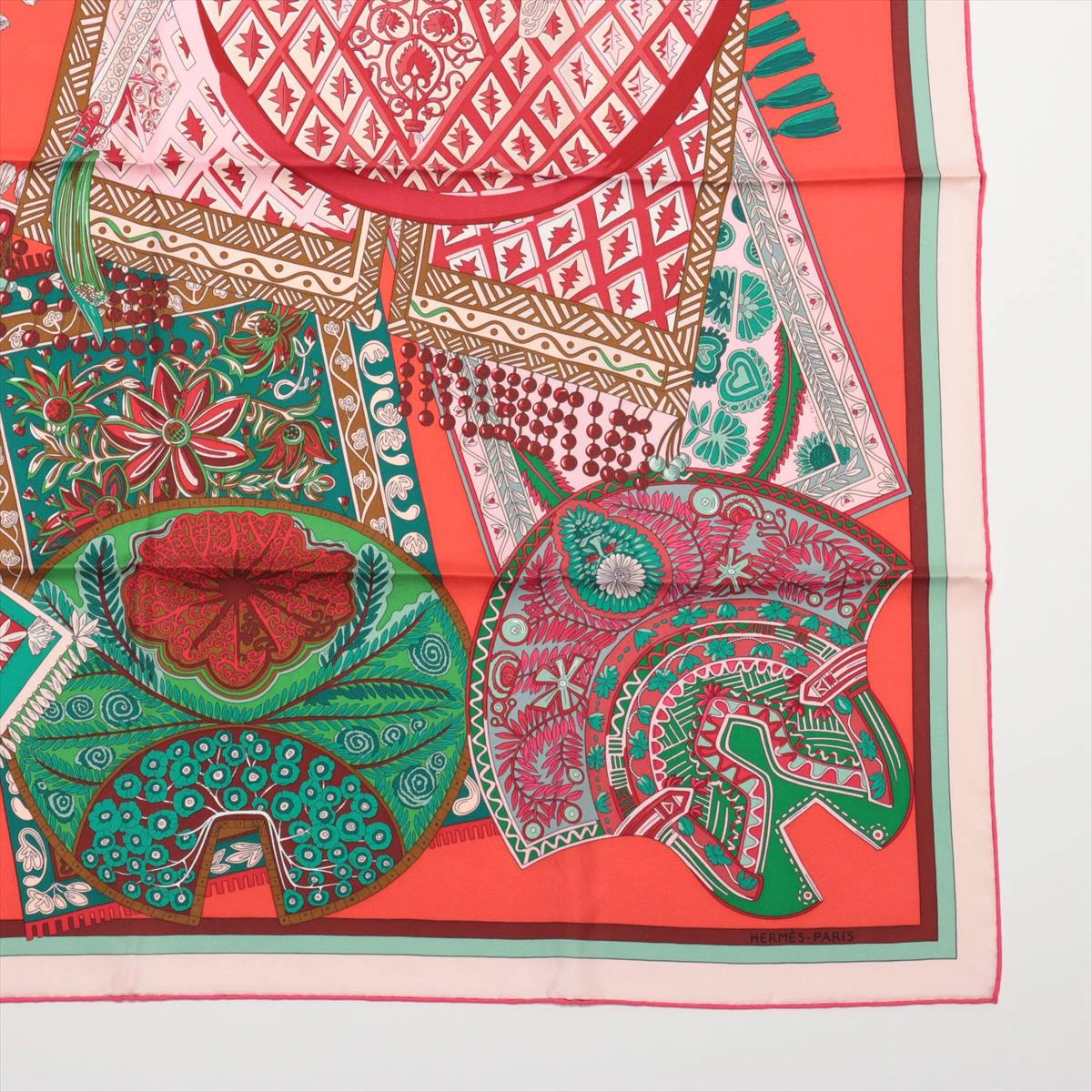 美品 可愛い エルメス シルクスカーフ セルデステップ カレウォッシュ ピンク 美品 可愛い エルメス シルクスカーフ セルデステップ カレウォッシュ