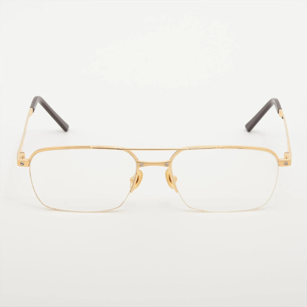 カルティエ メガネ 56□18 140 チタン ゴールド A3254624｜中古 