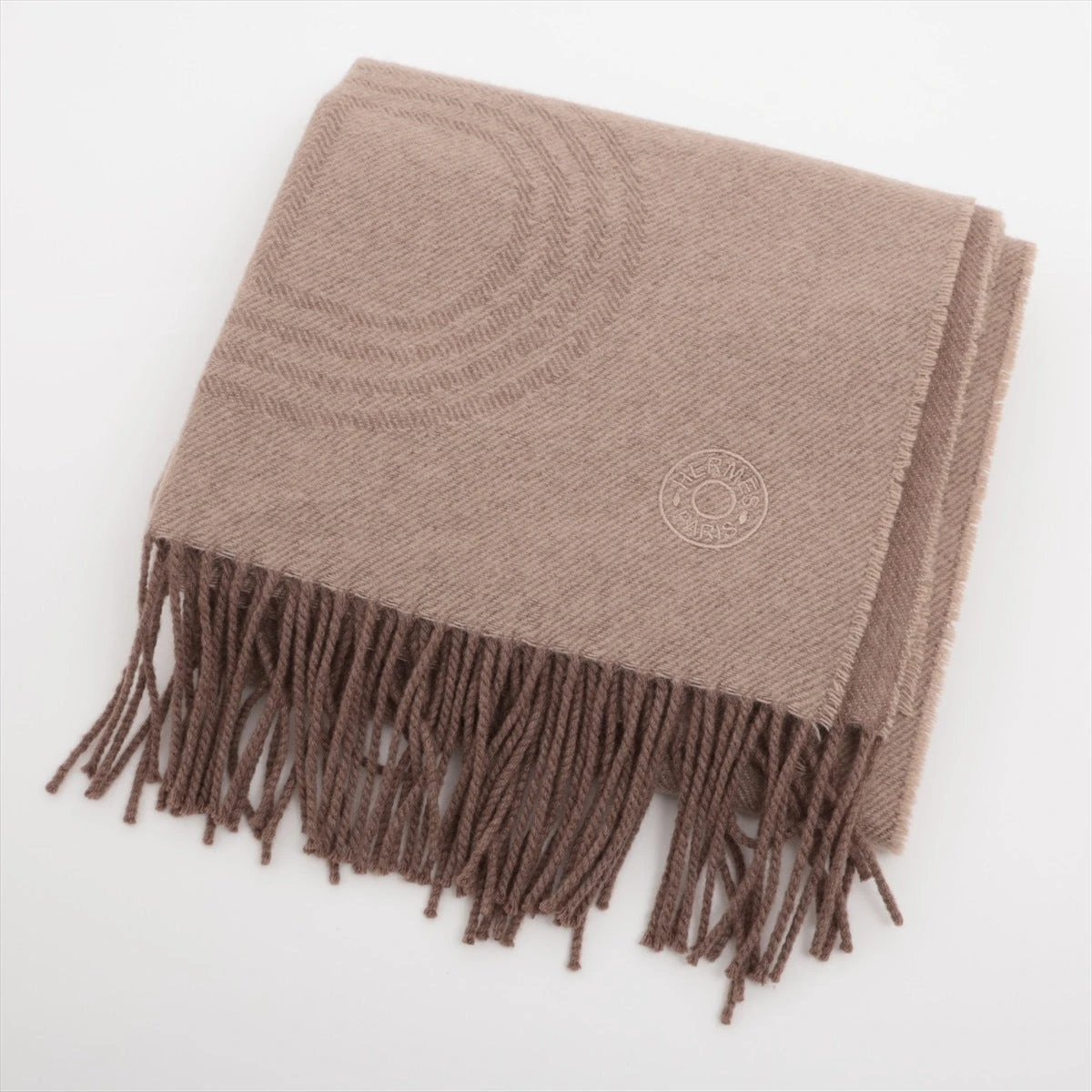 美品 エルメス マフラー 24番地のサーキット ダークグレー カシミヤ ロゴ 美品 エルメス マフラー 24番地のサーキット ダークグレー