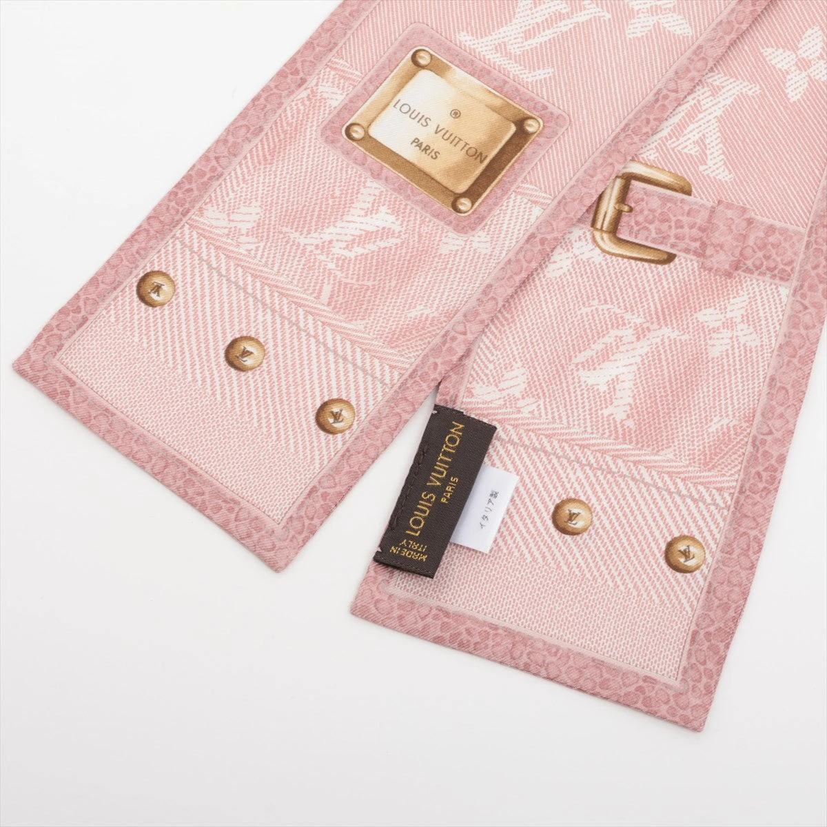 ヴィトン 400505 バンドーニューデニム スカーフ シルク ピンク