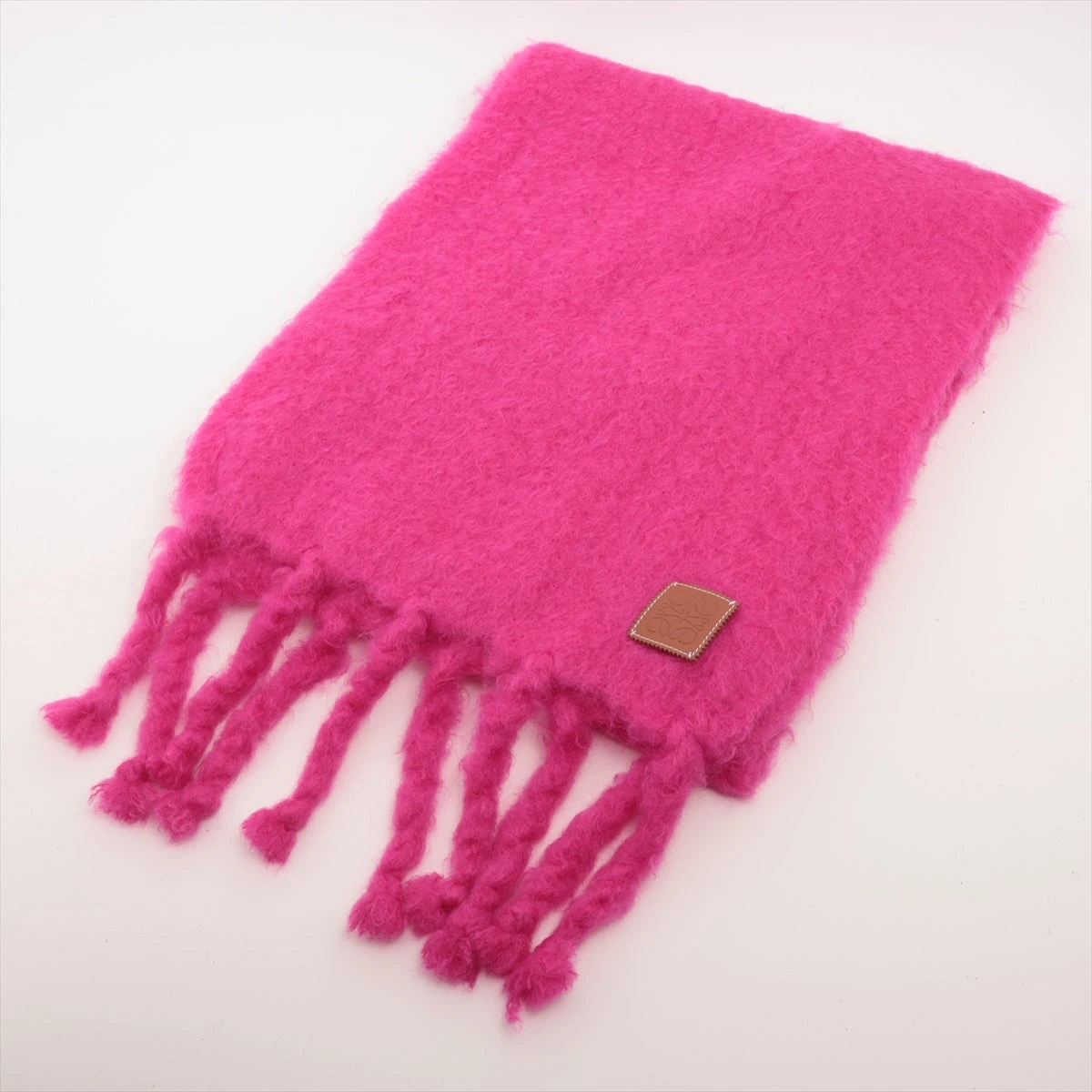 ロエベ アナグラム マフラー ウール×モヘヤ レッド A3254786｜中古  