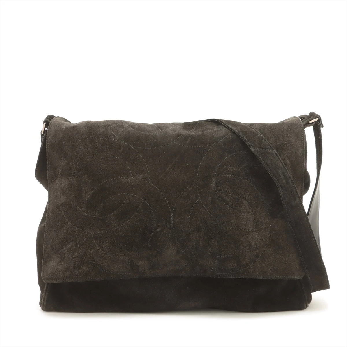 CHANEL ブラック スエード ショルダーバッグ