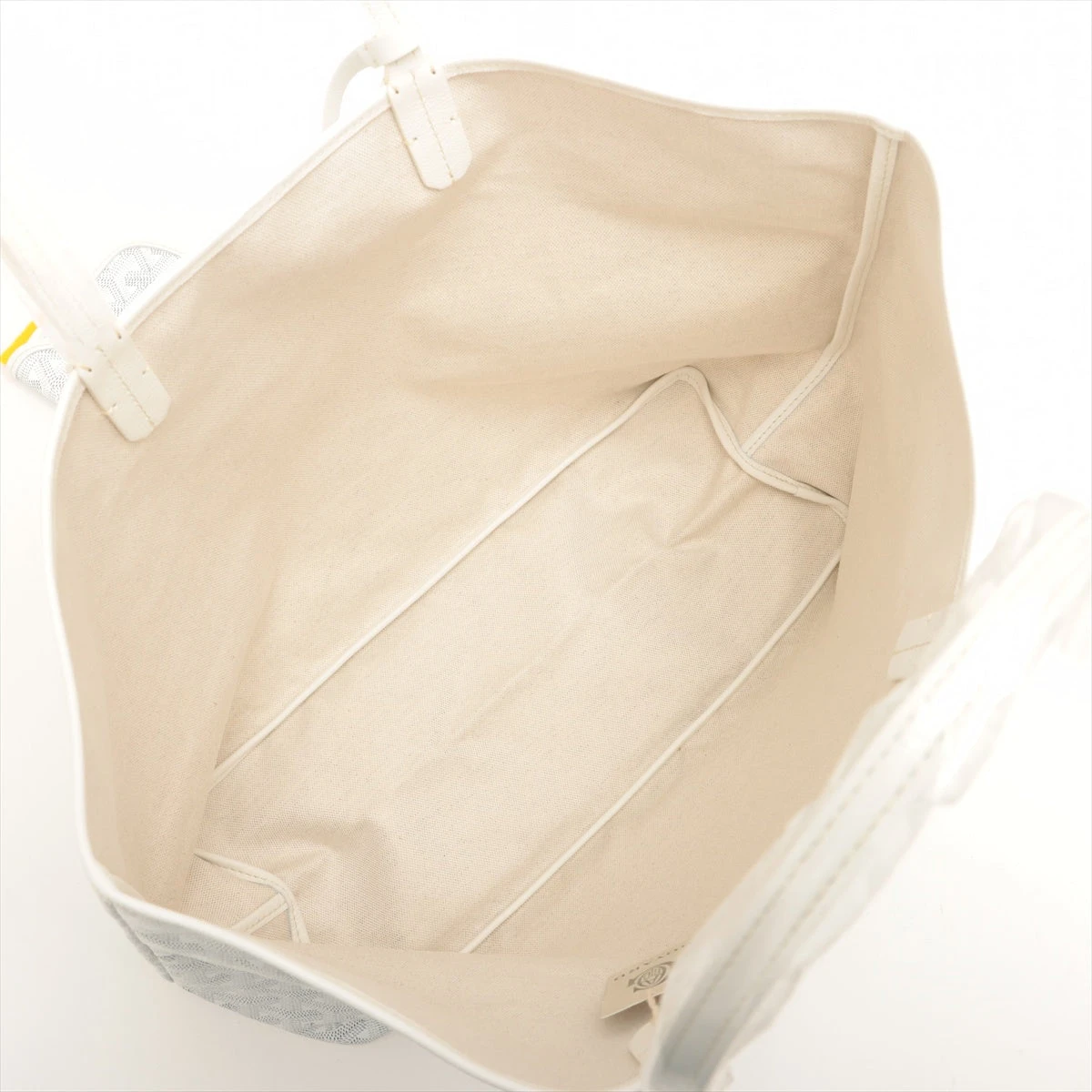 ゴヤール サンルイPM PVC×レザー トートバッグ ホワイト