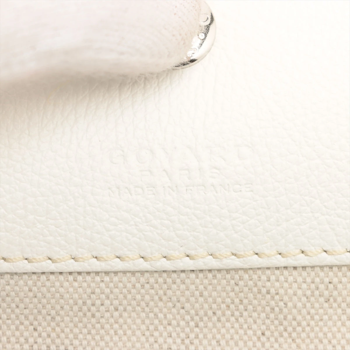 ゴヤール サンルイ PM ホワイト PVC × レザー トート バック GOYARD ゴヤール サンルイPM トートバッグ PVC レザー ホワイト