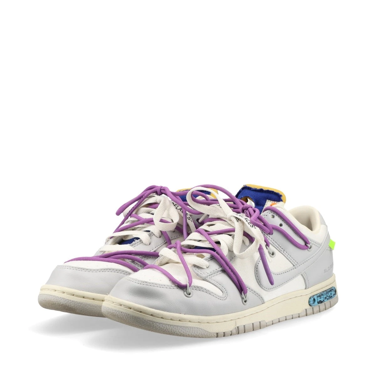 ナイキ×オフホワイト レザー×ファブリック スニーカー 27cm メンズ  