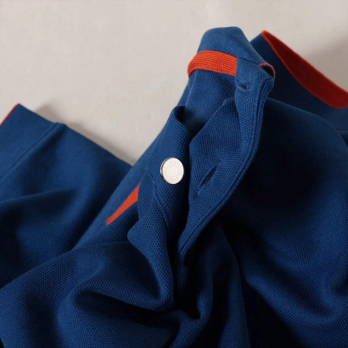 エルメス セリエ コットン×ポリエステル ポロシャツ M メンズ