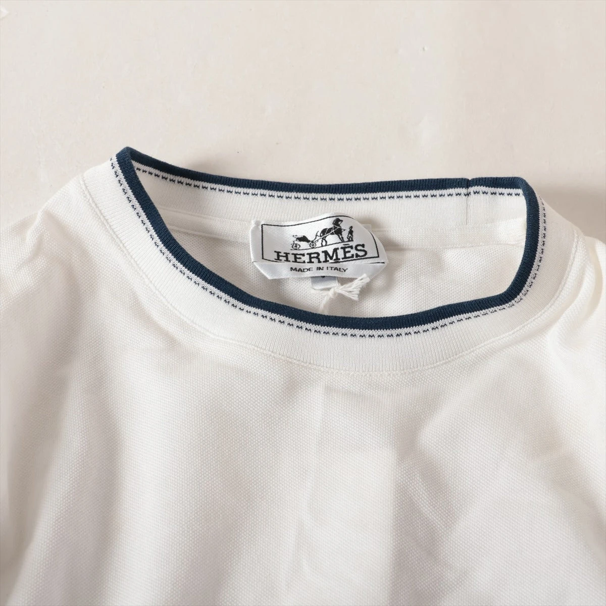 ◆上質◆【HERMES】サドルステッチ コットン Tシャツ エルメス 24年 コットン Tシャツ S メンズ ホワイト サドル