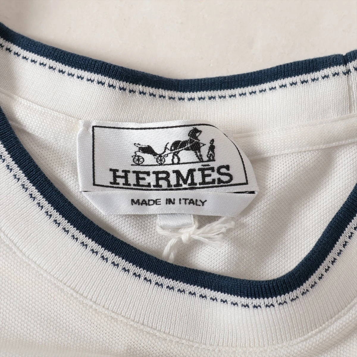 エルメス 24年 コットン Tシャツ S メンズ ホワイト サドル